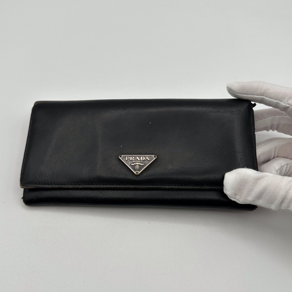 Prada Long Black Saffiano Leather Wallet - Picture 2 of 14